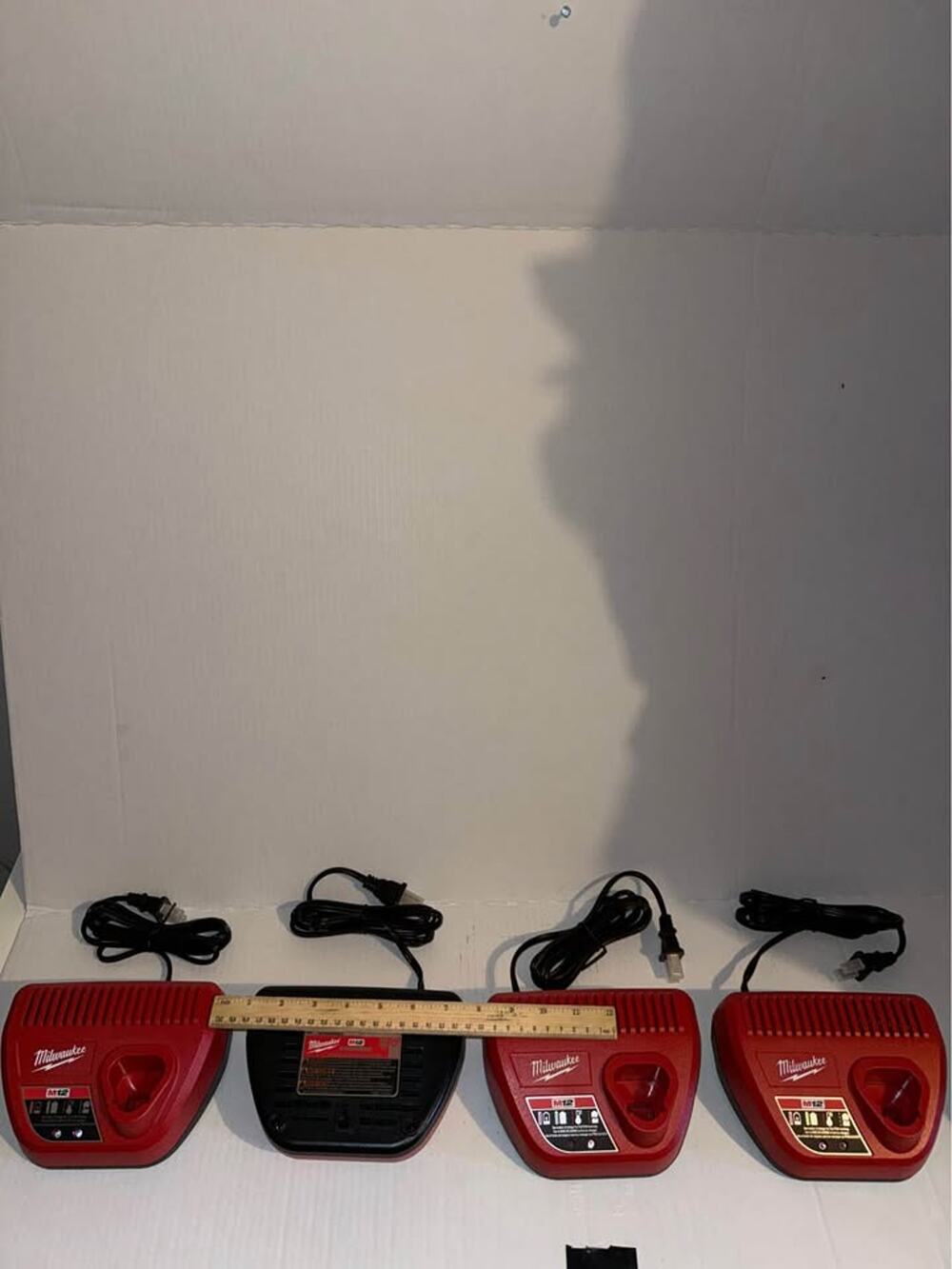 4 Milwaukee M12 battery chargers